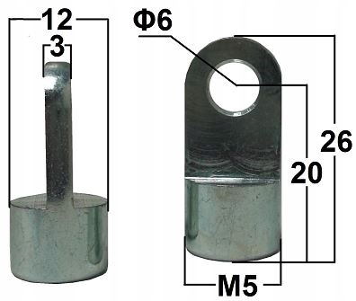 

Przegub oczkowy fi 6mm gwint M5 dł. 20mm gr. 3mm