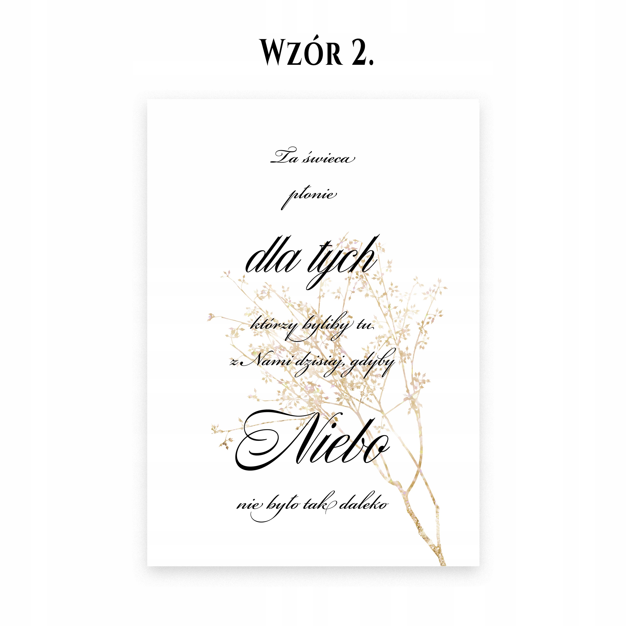 TA ŚWIECA PŁONIE ZŁOCONA WESELE ŚLUB Kod producenta DRUKUI-74