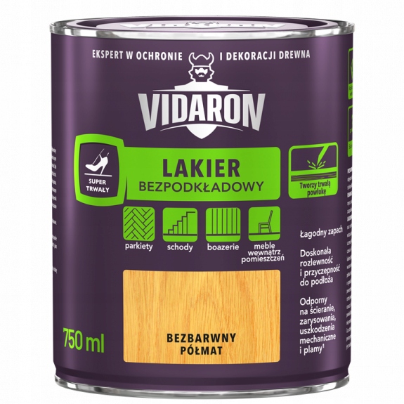 

Lakier do parkietu bezpodkładowy Vidaron 0,75l