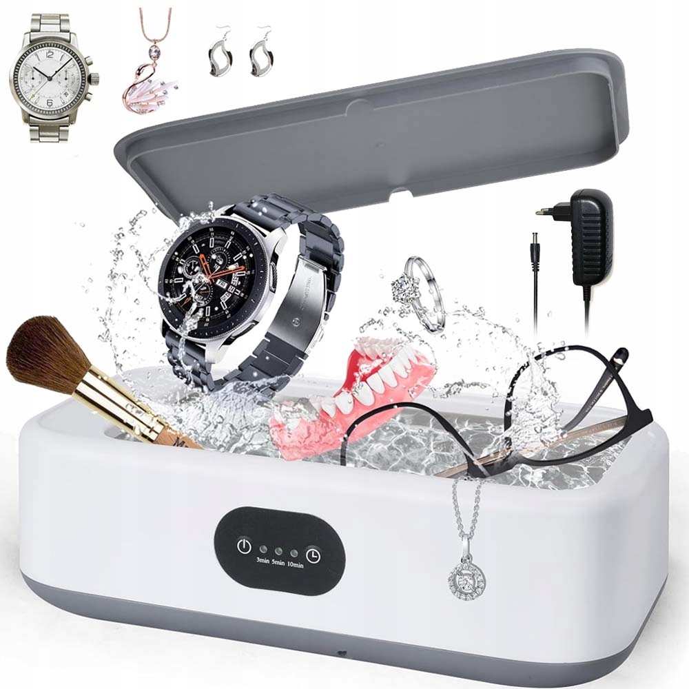 Myjka Ultradźwiękowa Do Okularów Biżuterii Kosmetyczna Sterylizator Biały