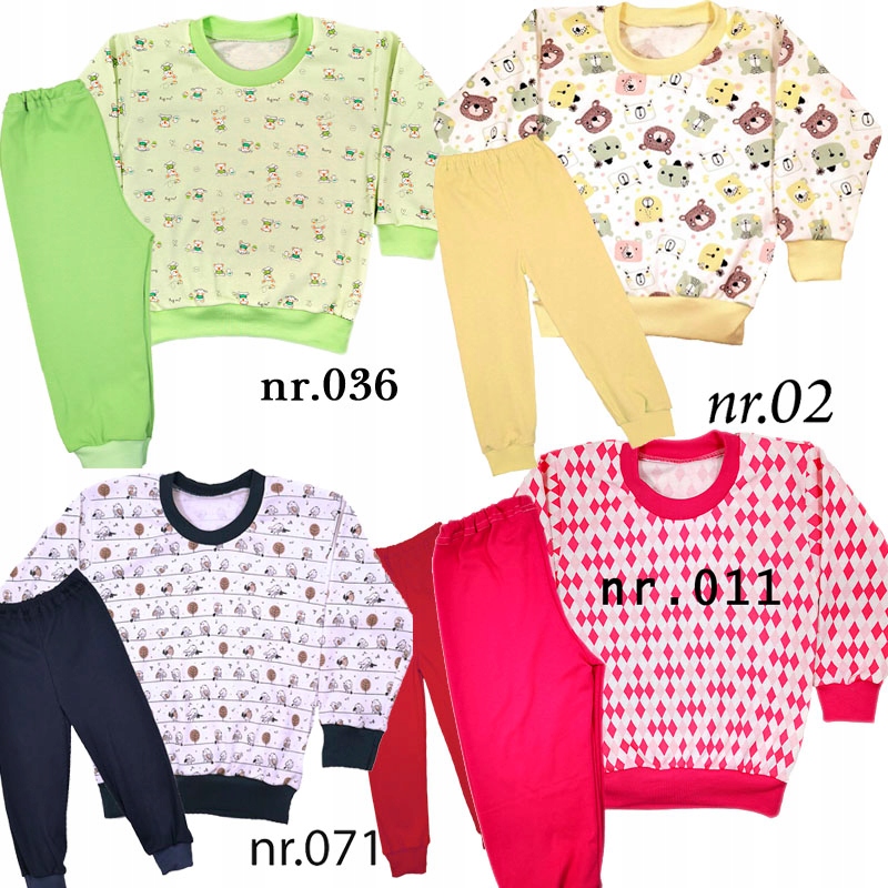 Piżamki Długi Rękaw 100% bawełna POLSKIE 128 cm Marka Agmax