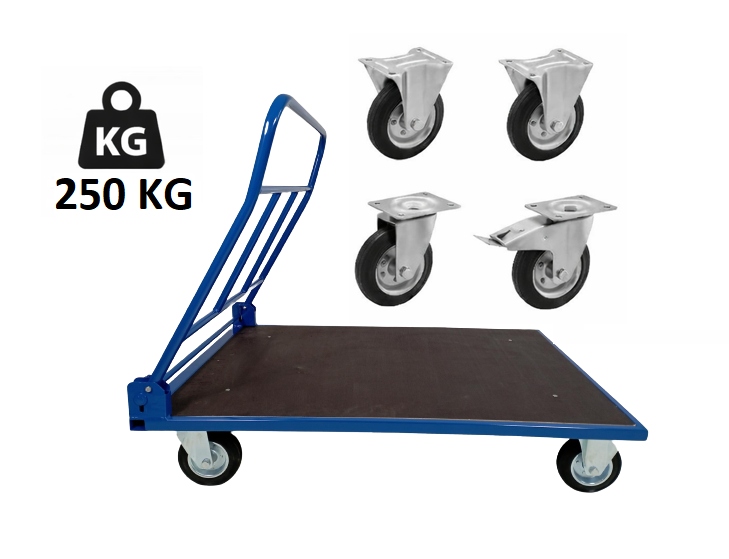 Přepravní vozík se skládací rukojetí 100 x 60 cm 250 kg