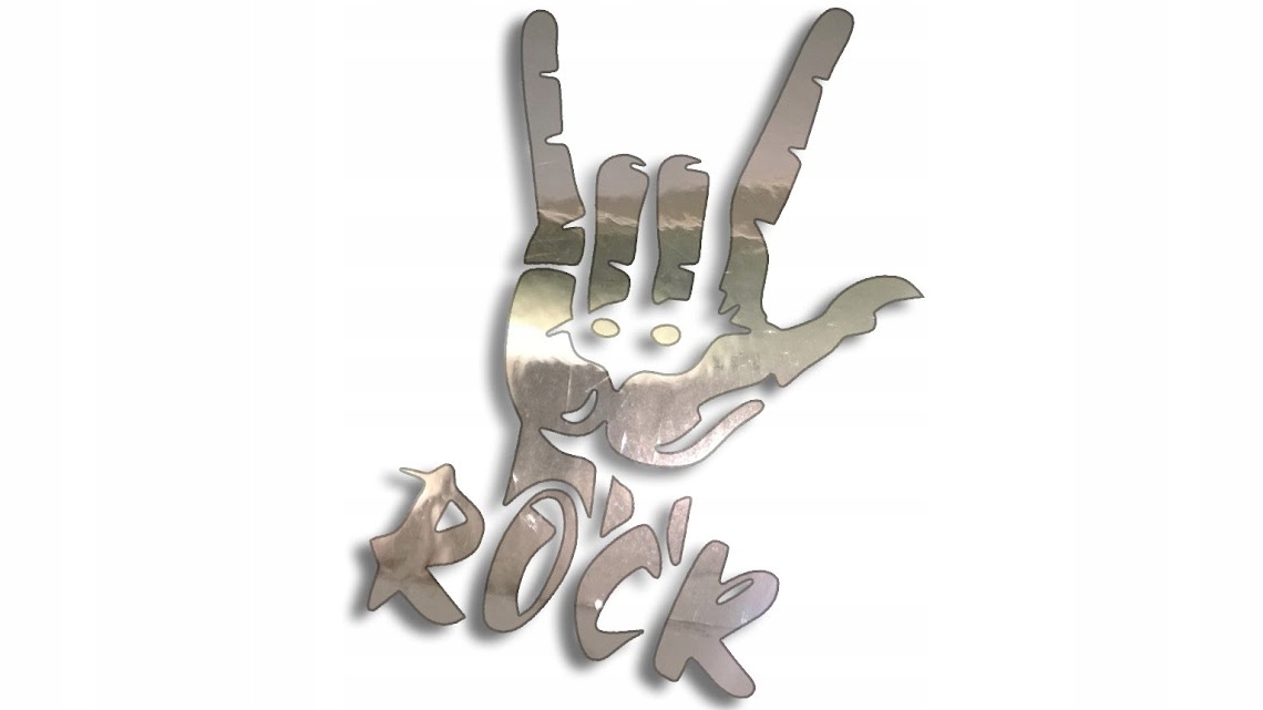 

Wycinana naklejka Rock devil horns chrom