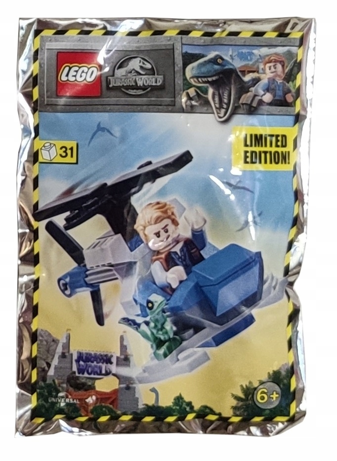 Lego Jurassic World Minifigure Polybag Owen with Helicopter #122113