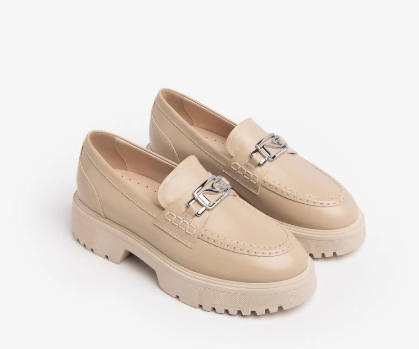 Dámské mokasíny Nero Giardini kožené béžové E306320D Pandora Lino vel. 40