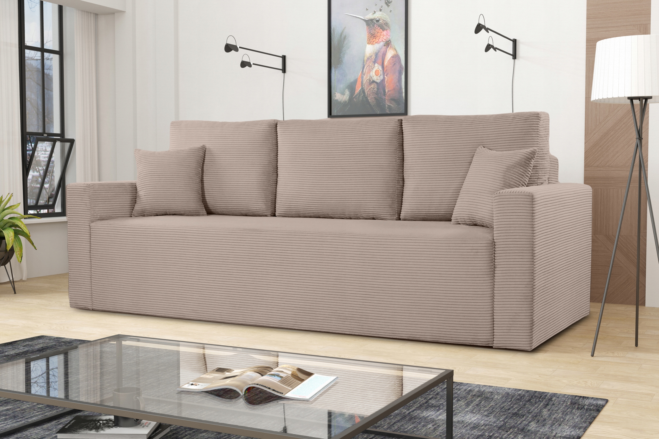 Pohovka Zoom rozkládací tkanina Poso manšestr