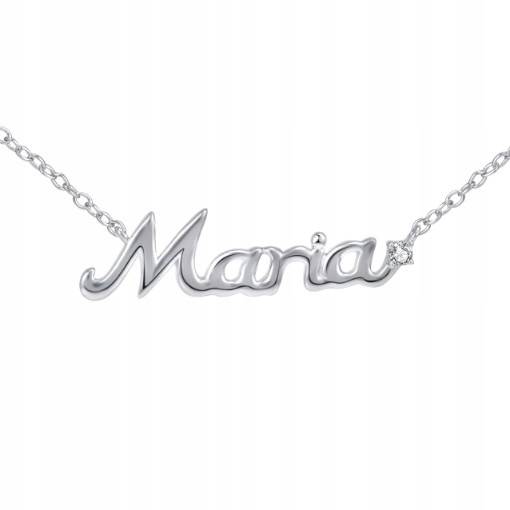 Stříbrný Náhrdelník Řetízek Dámské Jméno Maria Elegantní Design
