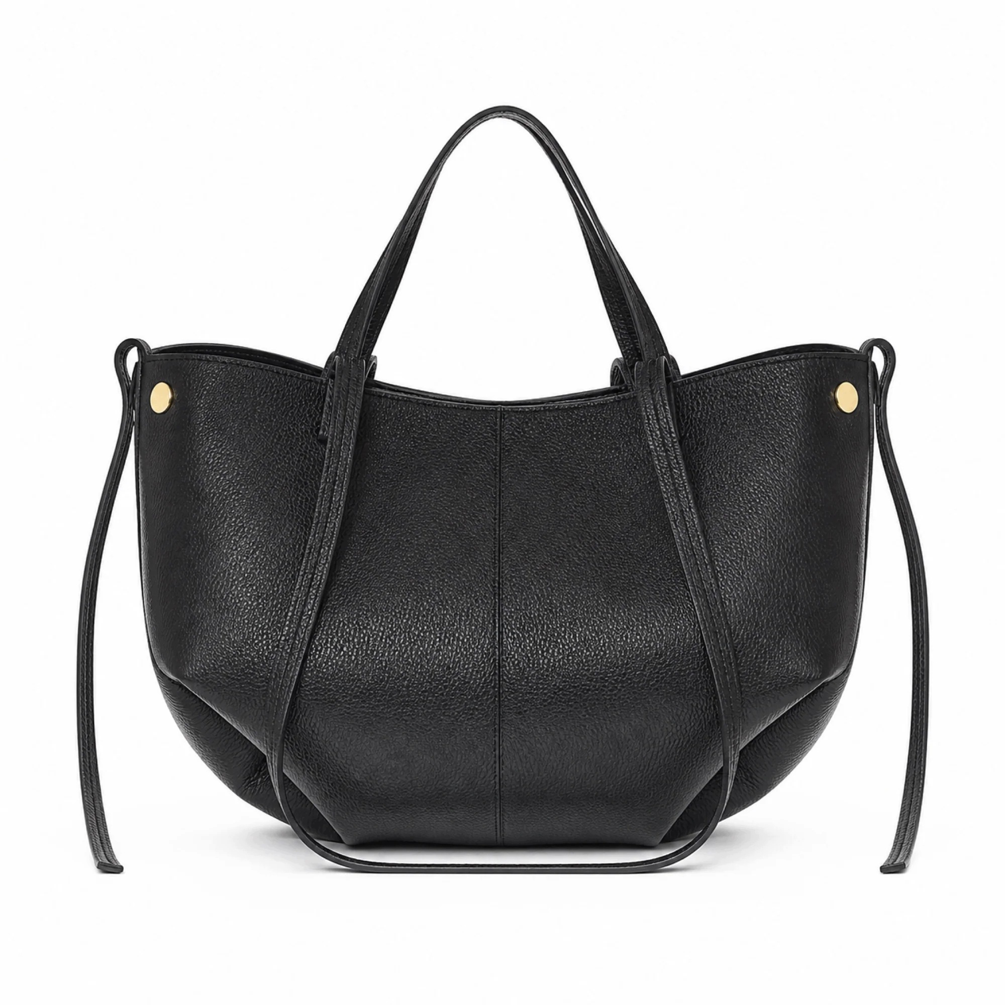 Dámská shopper kabelka Laura Biaggi z přírodní kůže velká A4 černá