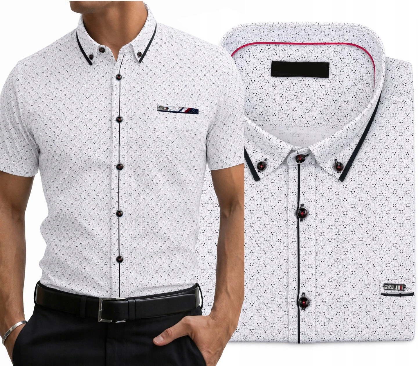 Pánská košile k elegantním kalhotám Comfort Slim Svatba Svatební Hostina