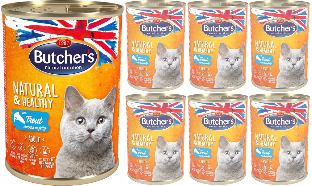 

Butchers 5727 Cat Natural Pstrąg 24x400g