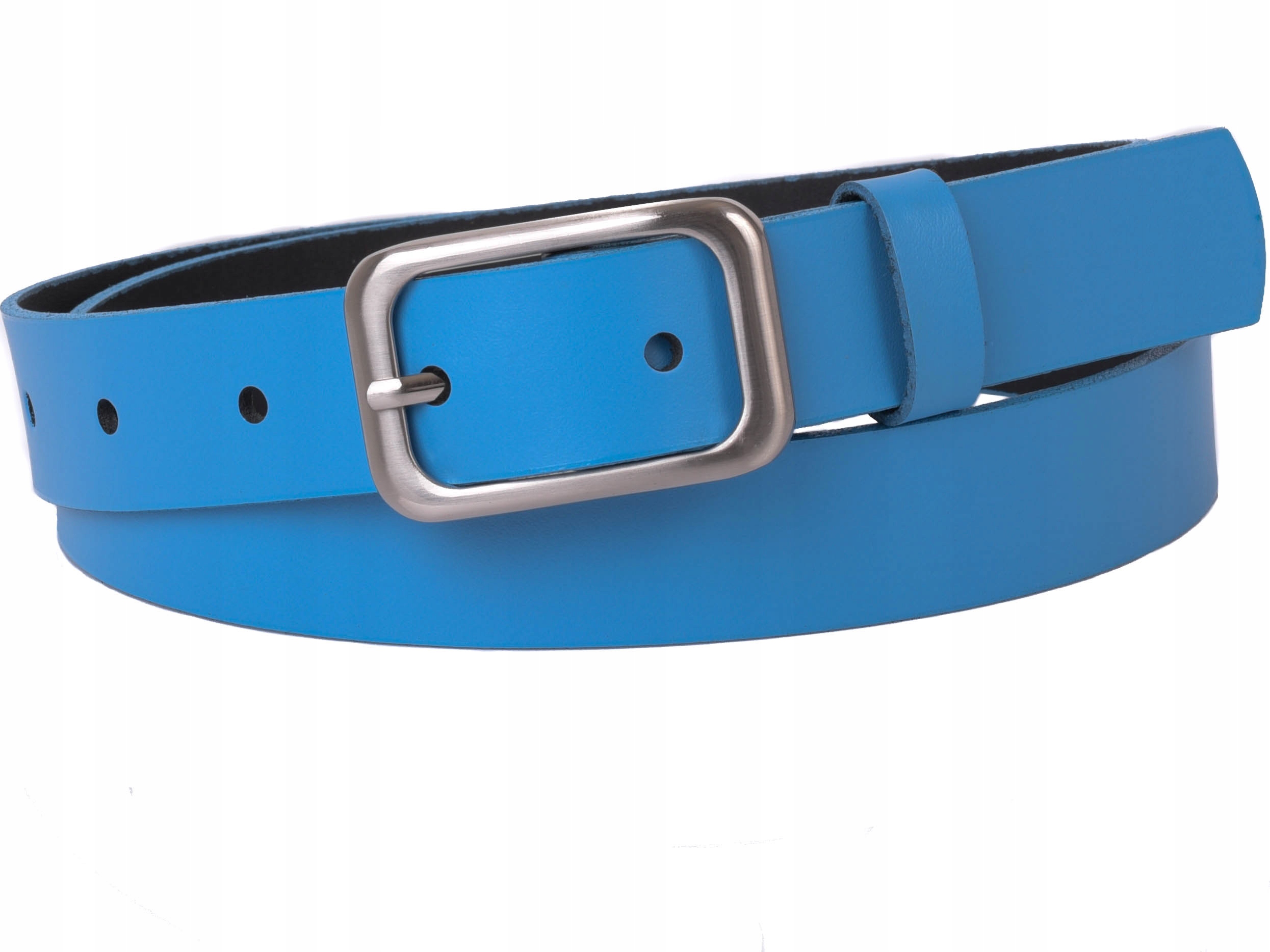 

Damski Skórzany pasek 3cm Niebieski |105obw