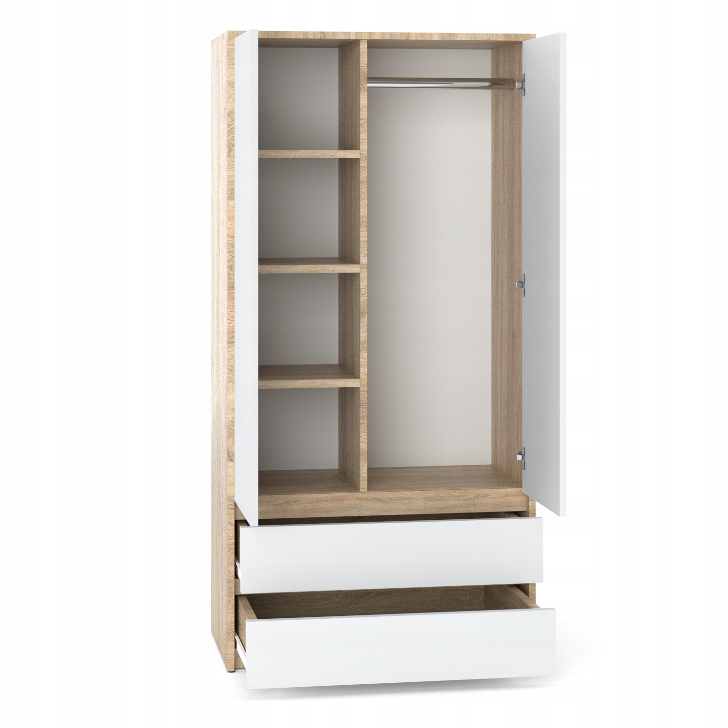 SZAFA DĄB SONOMA BIAŁA GARDEROBA Kod producenta SZAFA GARDEROBA