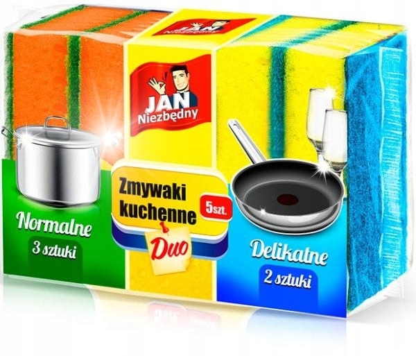 Levně 17X Jan Niezbędny Kuchyňský dřez Duo houbičky na nádobí 5ks