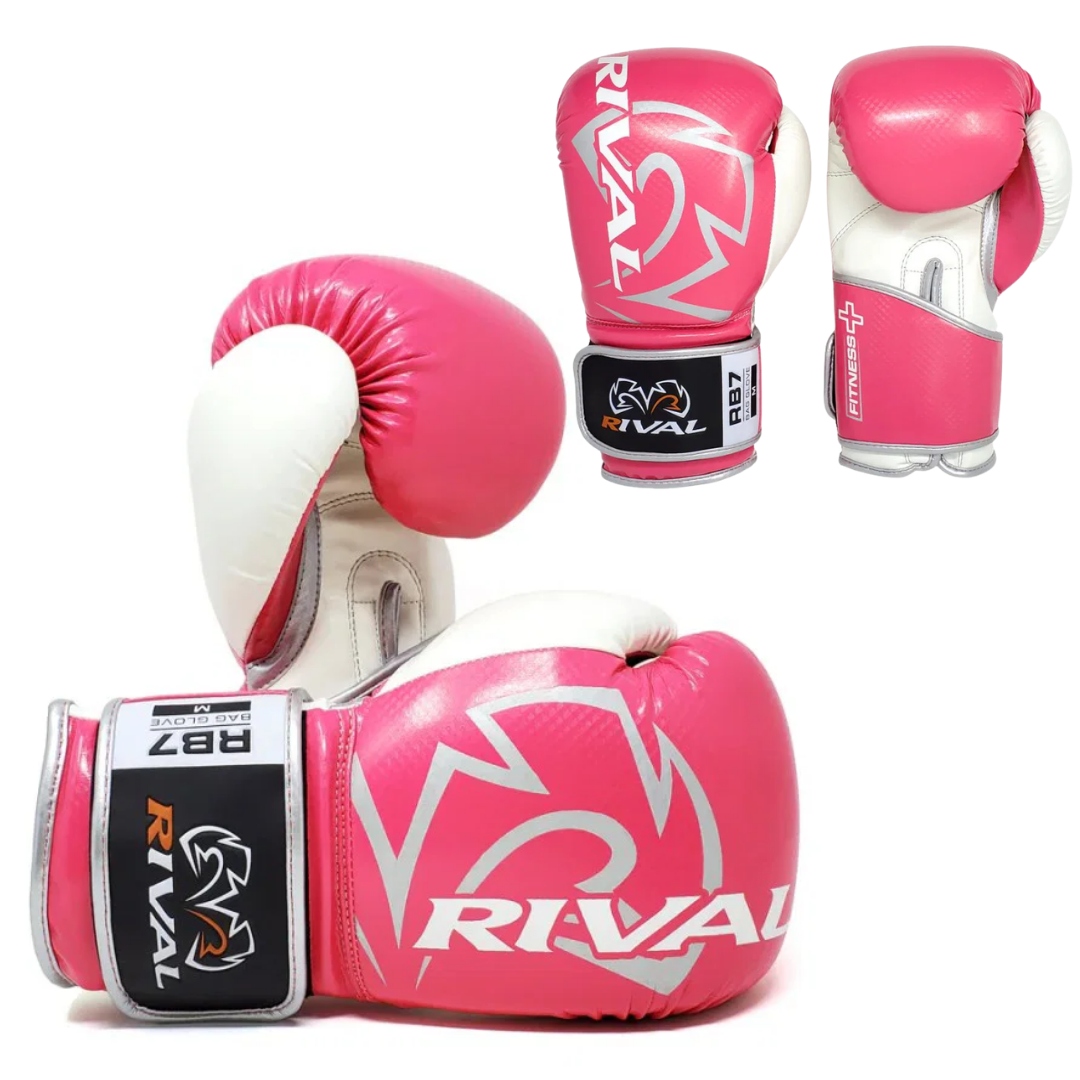 Rękawice bokserskie przyrządowe Rival RB7 Fitness Plus Róż r. S