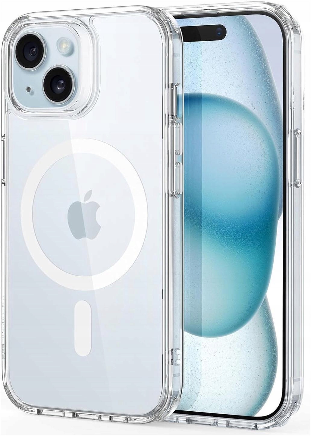 Etui Do iPhone 15 Wzmacniane 360° do Magsafe Clear Case +Szkło 9H