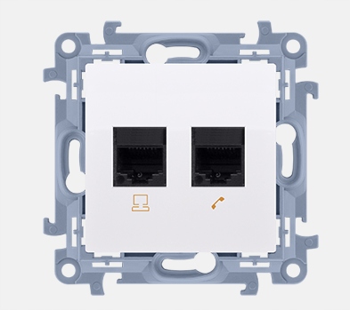 

SIMON10 Gniazdo komp-tel RJ45 kat.6+RJ11 C6T.01/11