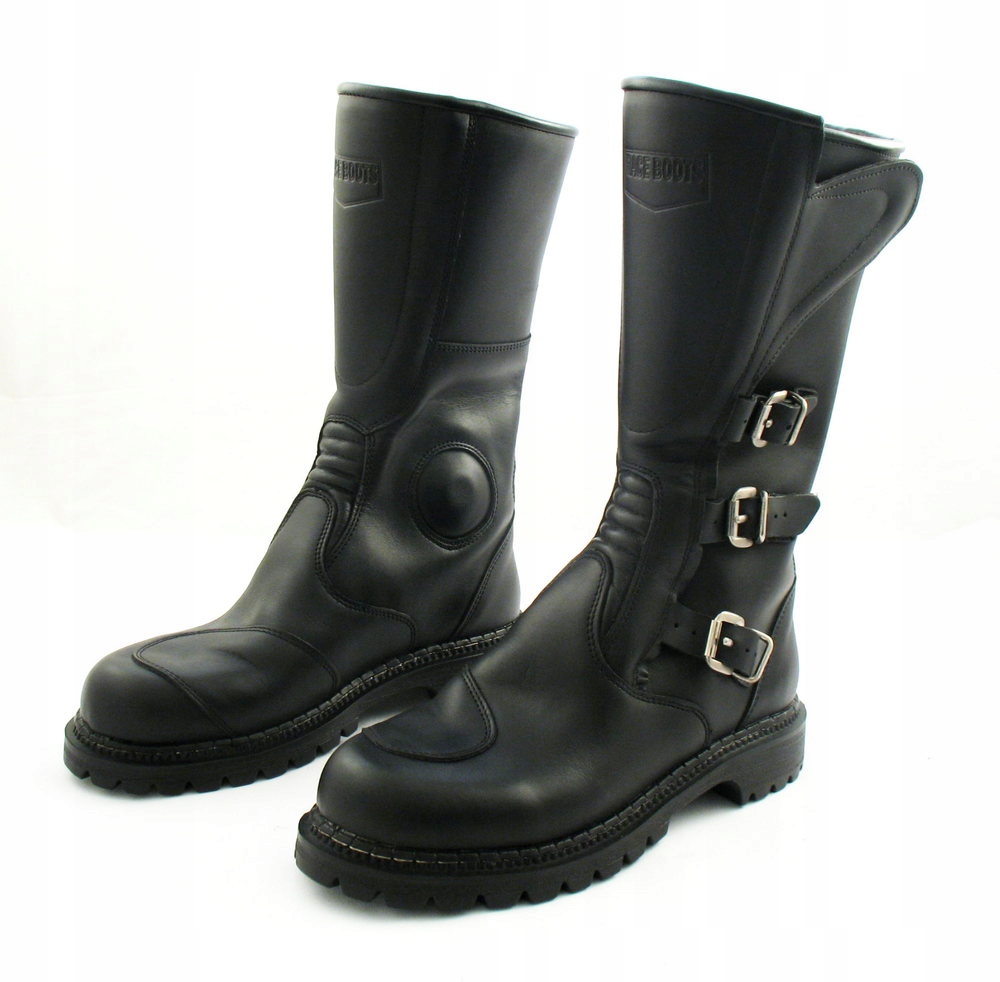 SKÓRZANE BUTY MOTOCYKLOWE Z KLAMRAMI r. 41 CHOPPER CRUISER HIT