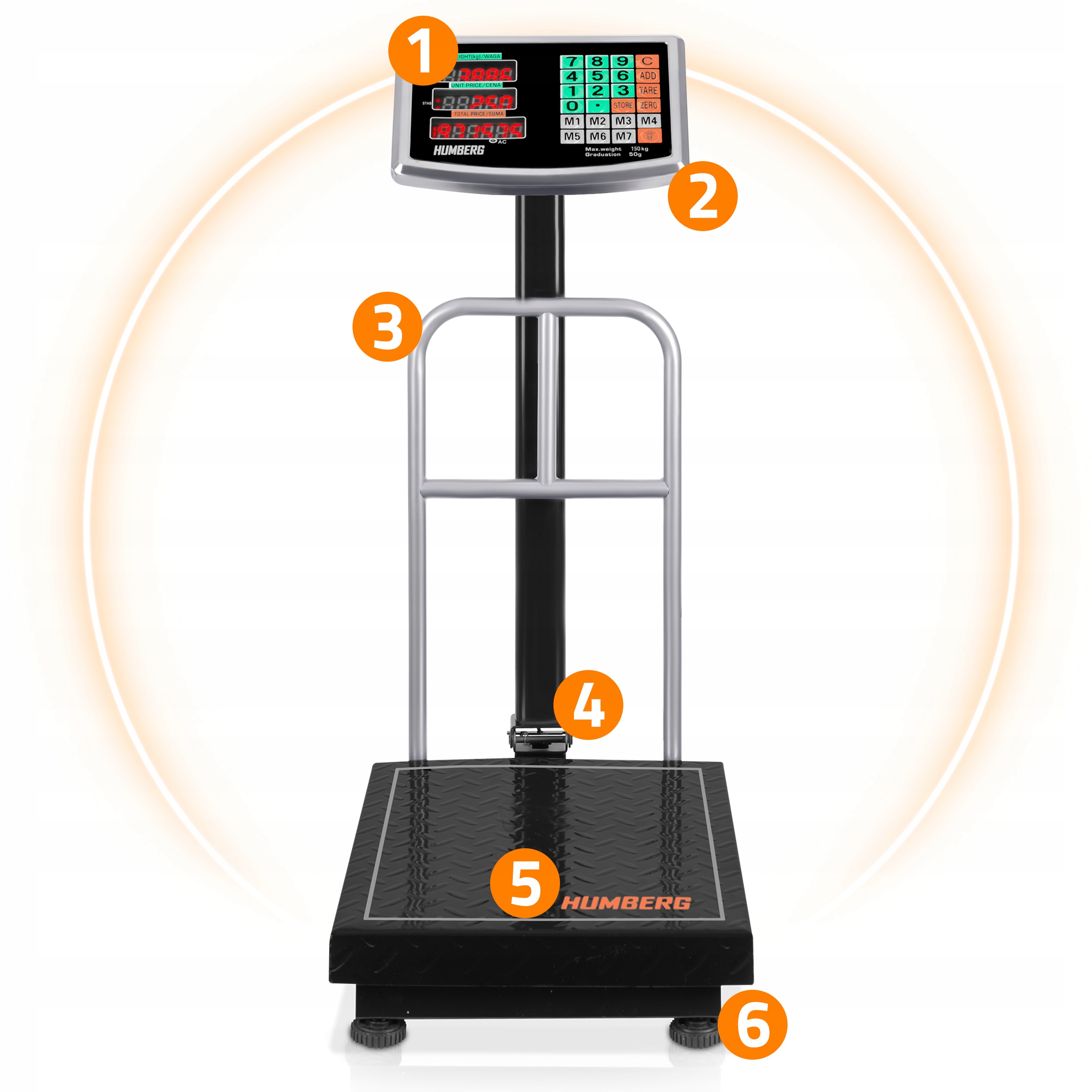 WAGA MAGAZYNOWA ELEKTRONICZNA ROLNICZA SKLEPOWA TOWAROWA PLATFORMOWA 150 KG Rodzaj wagi Platformowa