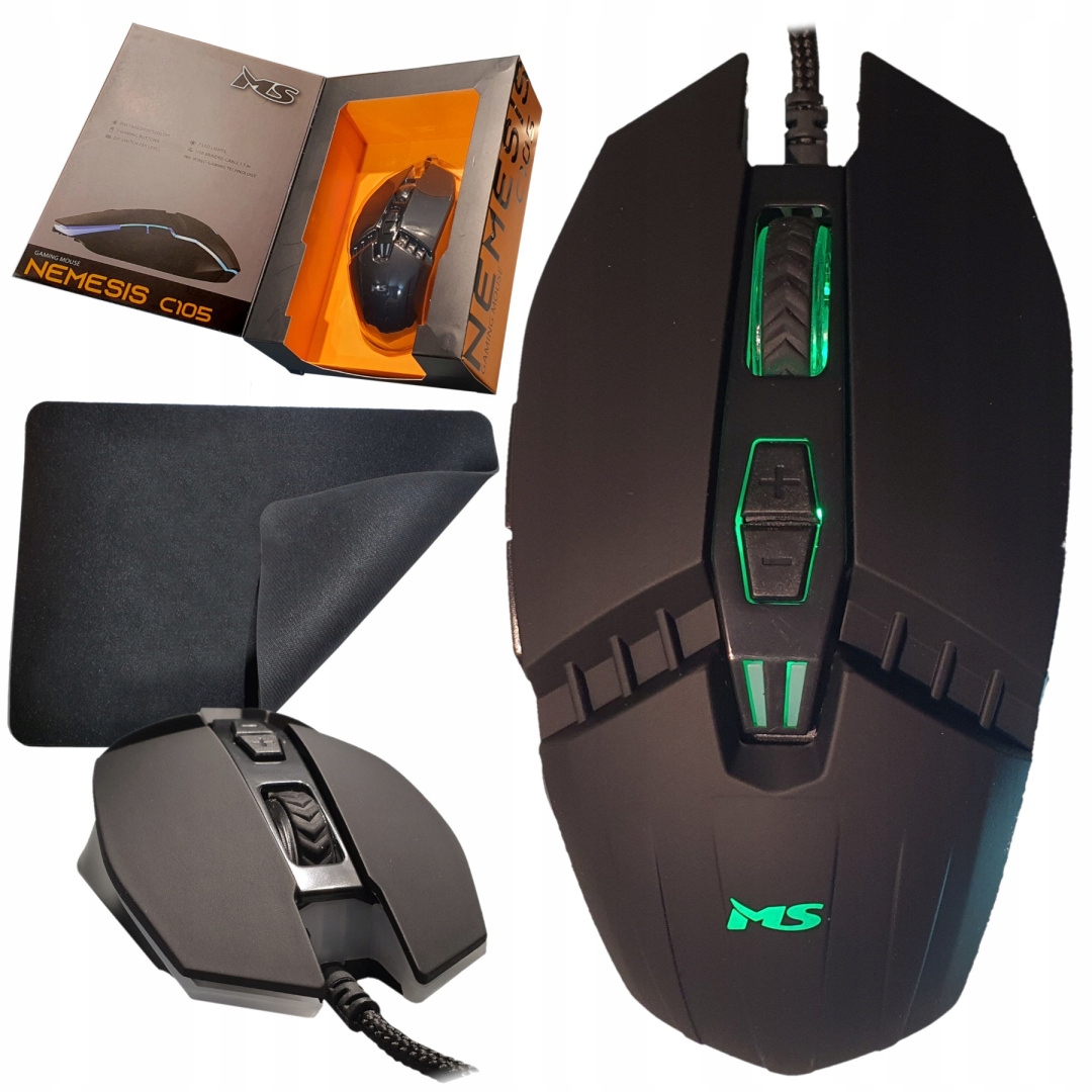 Myš Ms Nemesis C105 Drátová S Opleteným Kabelem A Podložkou