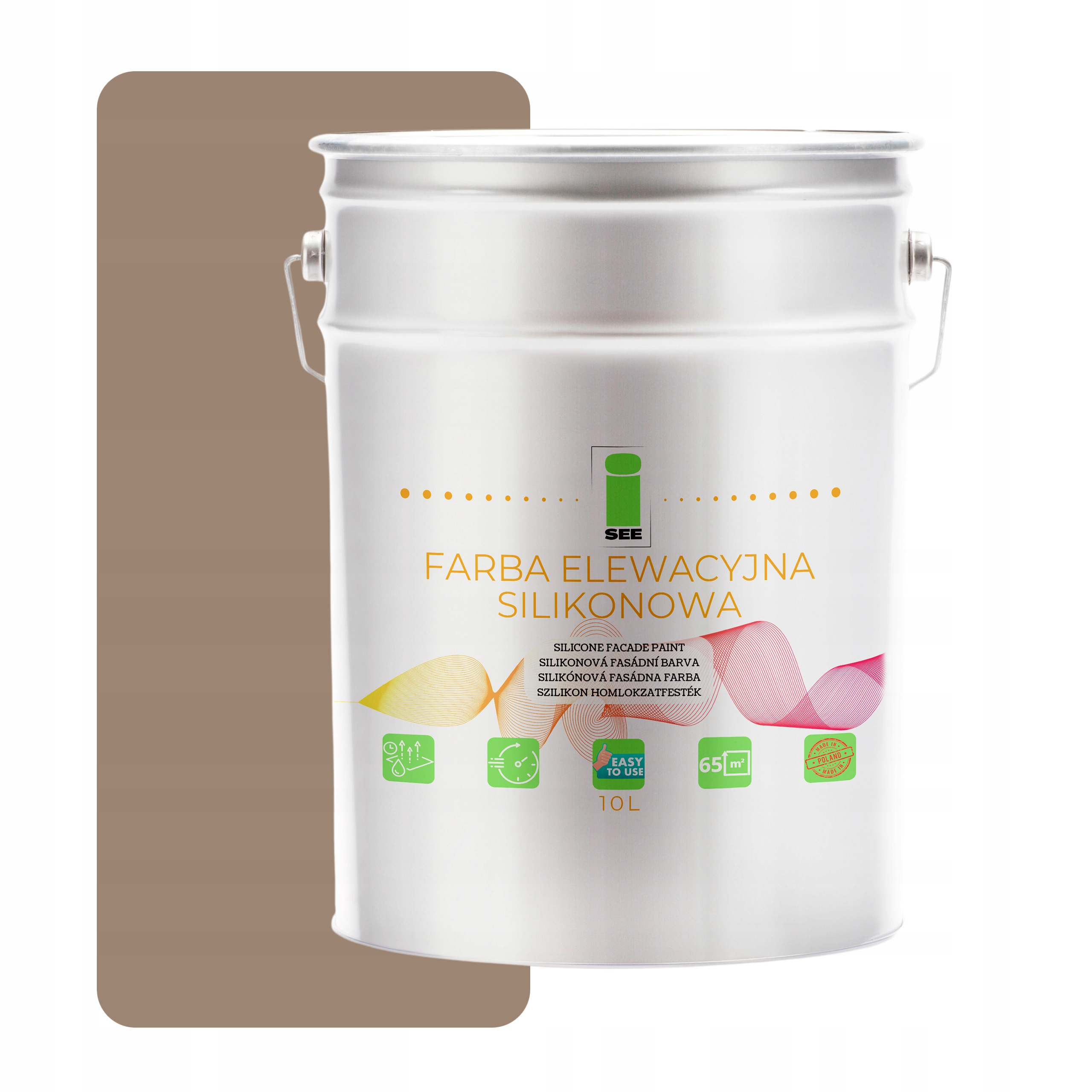 Fasádna Silikónová Fasádna Farba Orechová Hnedá Béžová 10 L Antihniloba