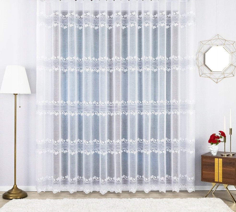 Hotová Záclona S Páskou S Vodorovnými Pruhy Vzoru 450x165