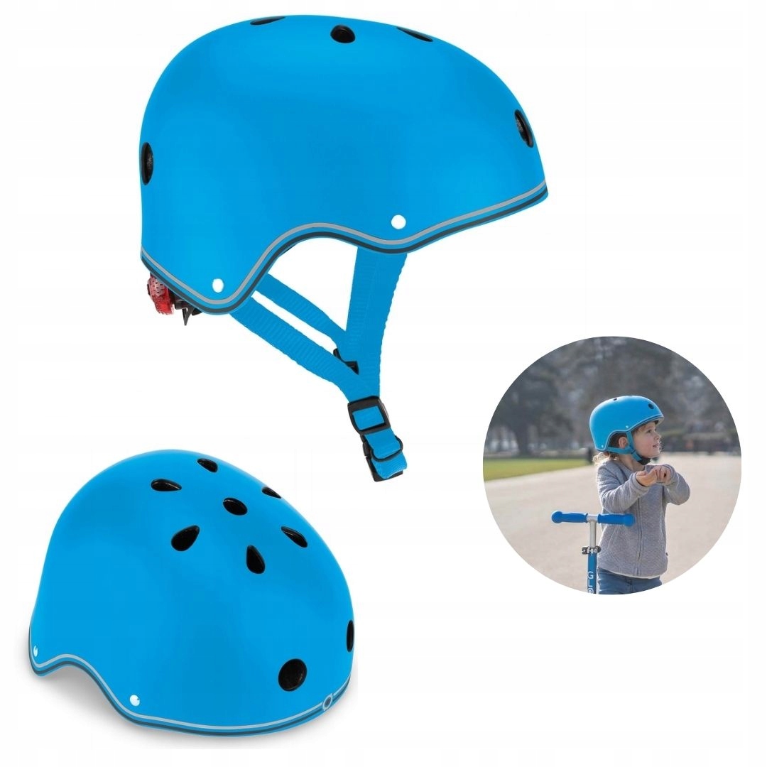 Kask dziecięcy na rower rolki hulajnogę z lampką r. Xs/s Globber niebieski