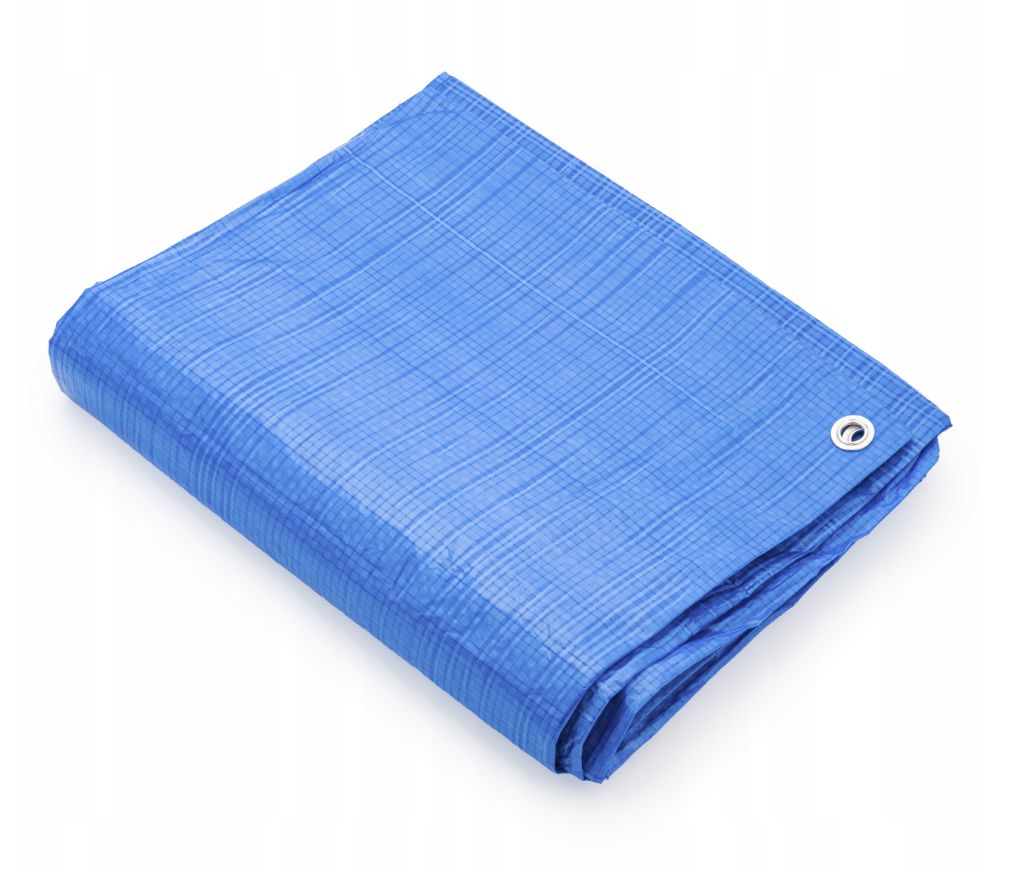 Modrá plachta 50 g 8 m x 12 m, s oky, mrazuvzdorná, voděodolná, Uv