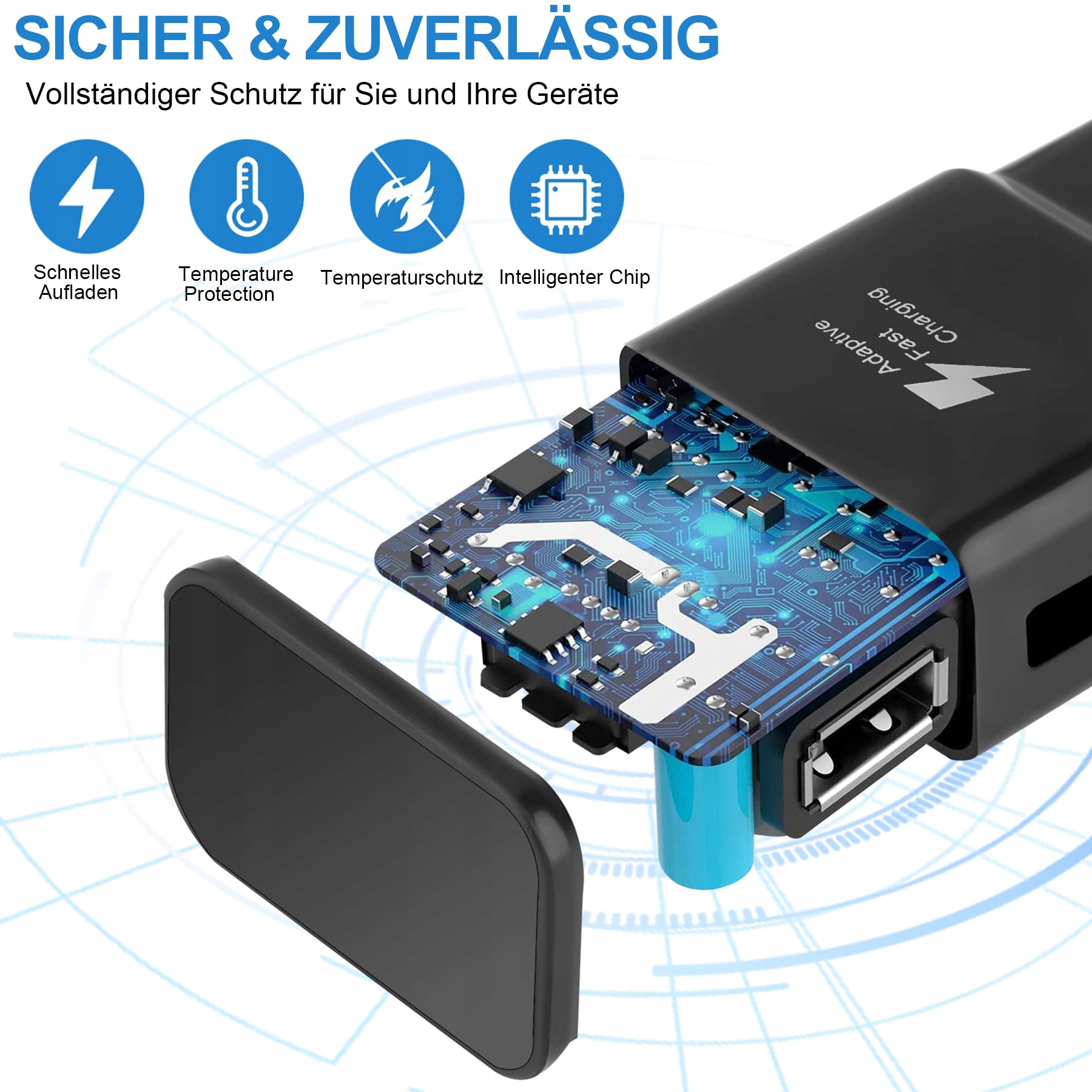 KAIMENGLONG Szybka Ładowarka USB Do Samsung Galaxy S23 S22 S21 S20 — miniatura 2