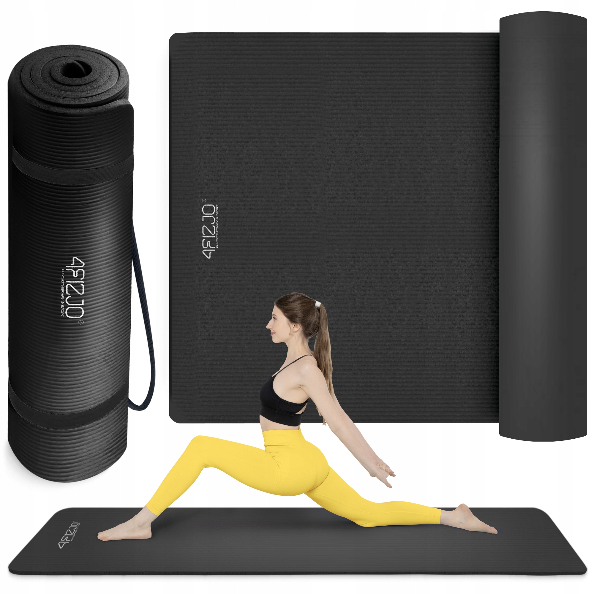 Mata Do Ćwiczeń Jogi Gimnastyczna Treningowa Fitness Uchwyt Nbr 190 × 100cm