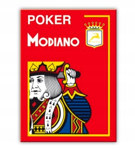 Karty Modiano 4 Jumbo Index 100% Plastic Czerwone