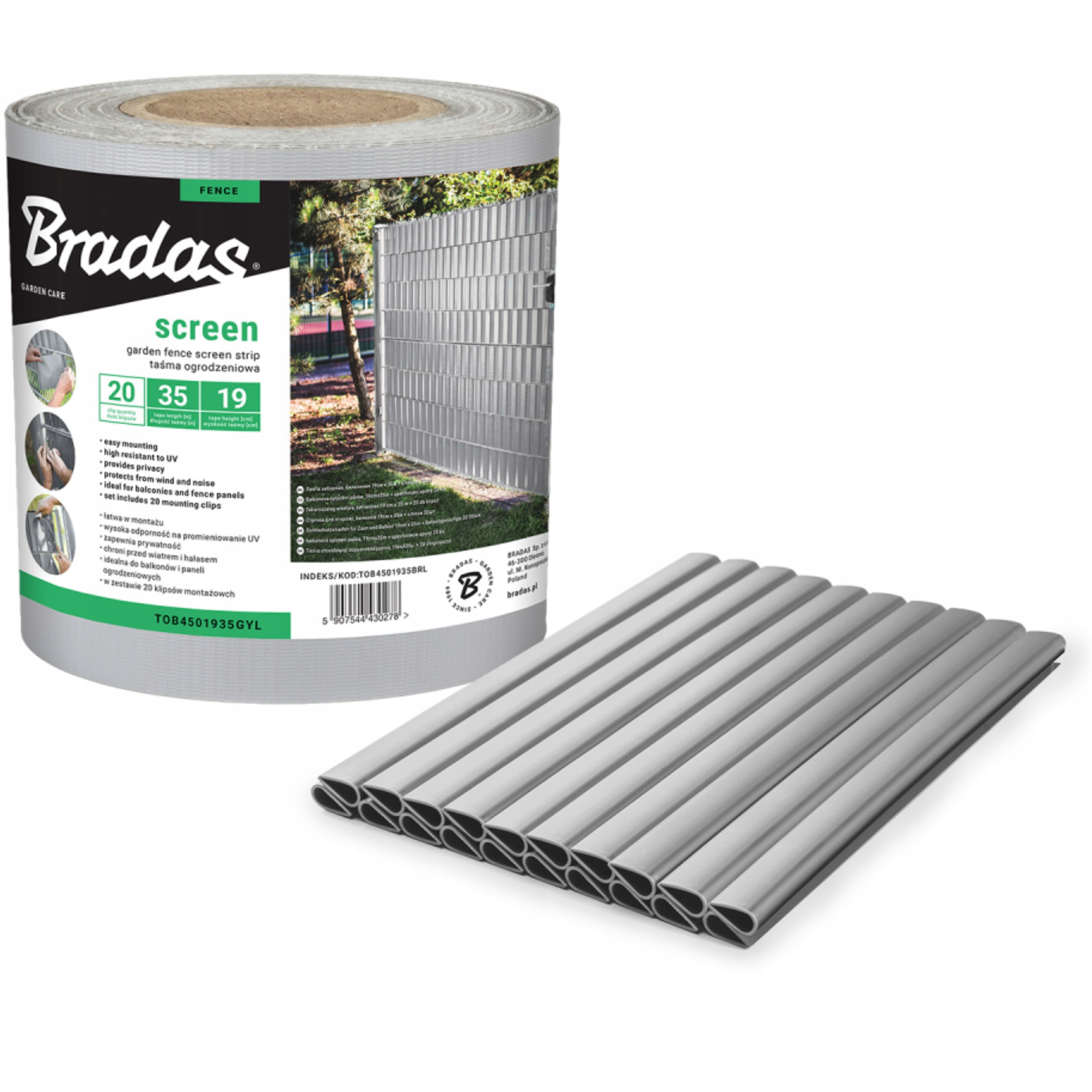 Stínící panelové pásy Světle šedá 19 cm x 35 m Krytka Na Oplocení Panelová