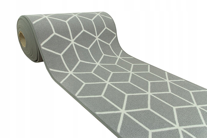 

szer. 67 cm Chodnik Podgumowany Romby Szary Cubes
