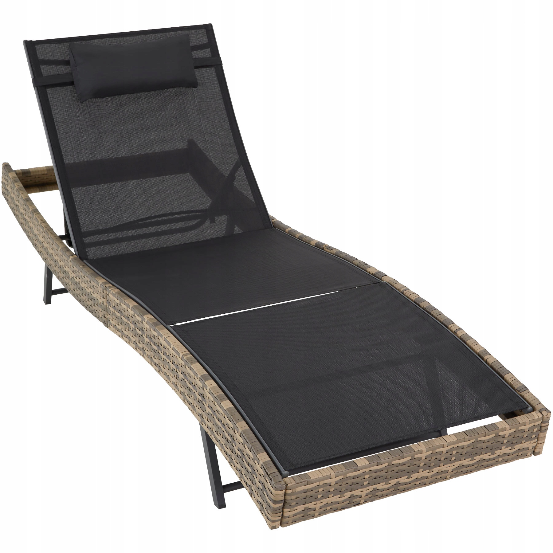 

Leżak ogrodowy plażowy ratanowy naturalny 403784