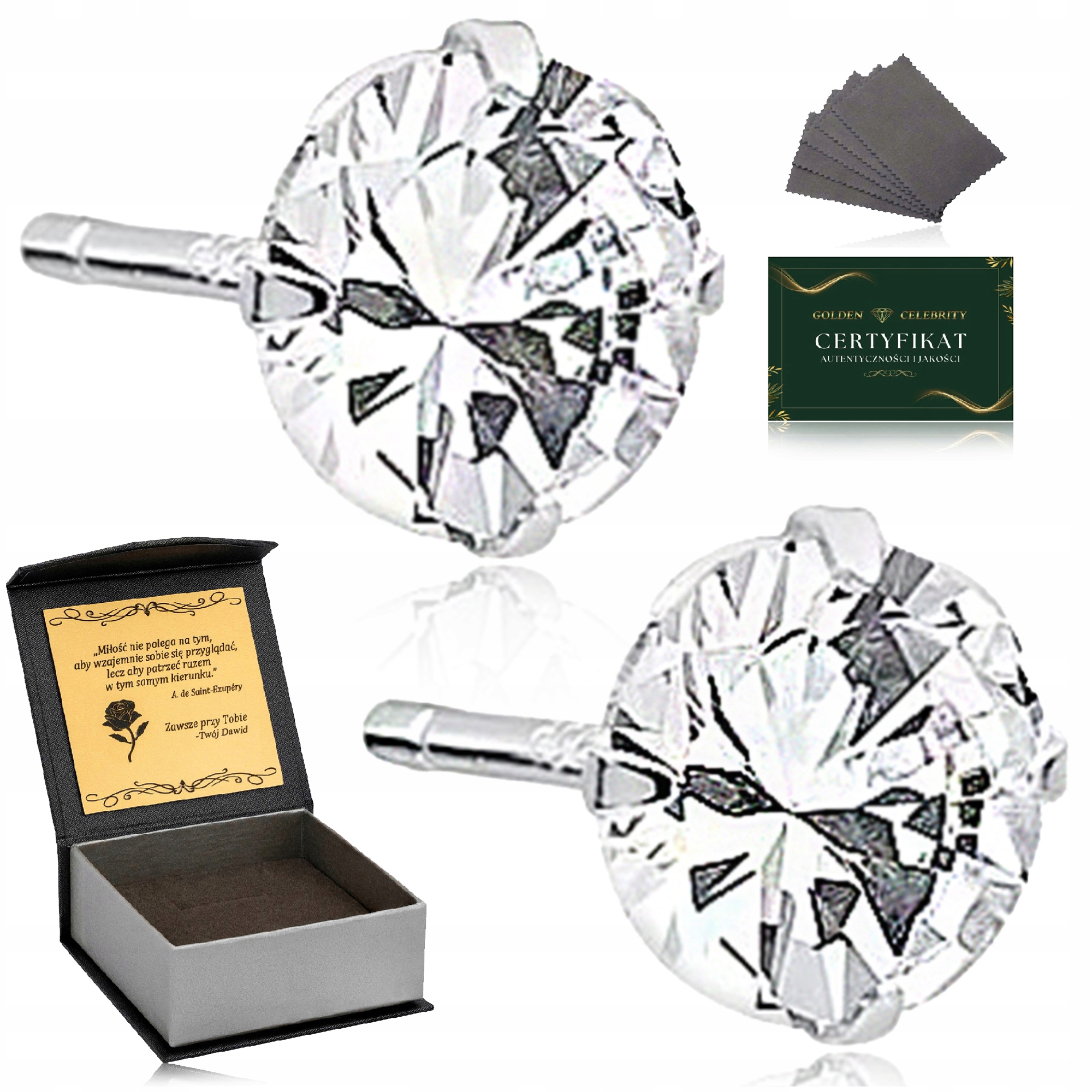 Stříbrné Dámské Náušnice Ryzost 925 Zirkon Kulaté 6 MM Krabička Gravírování