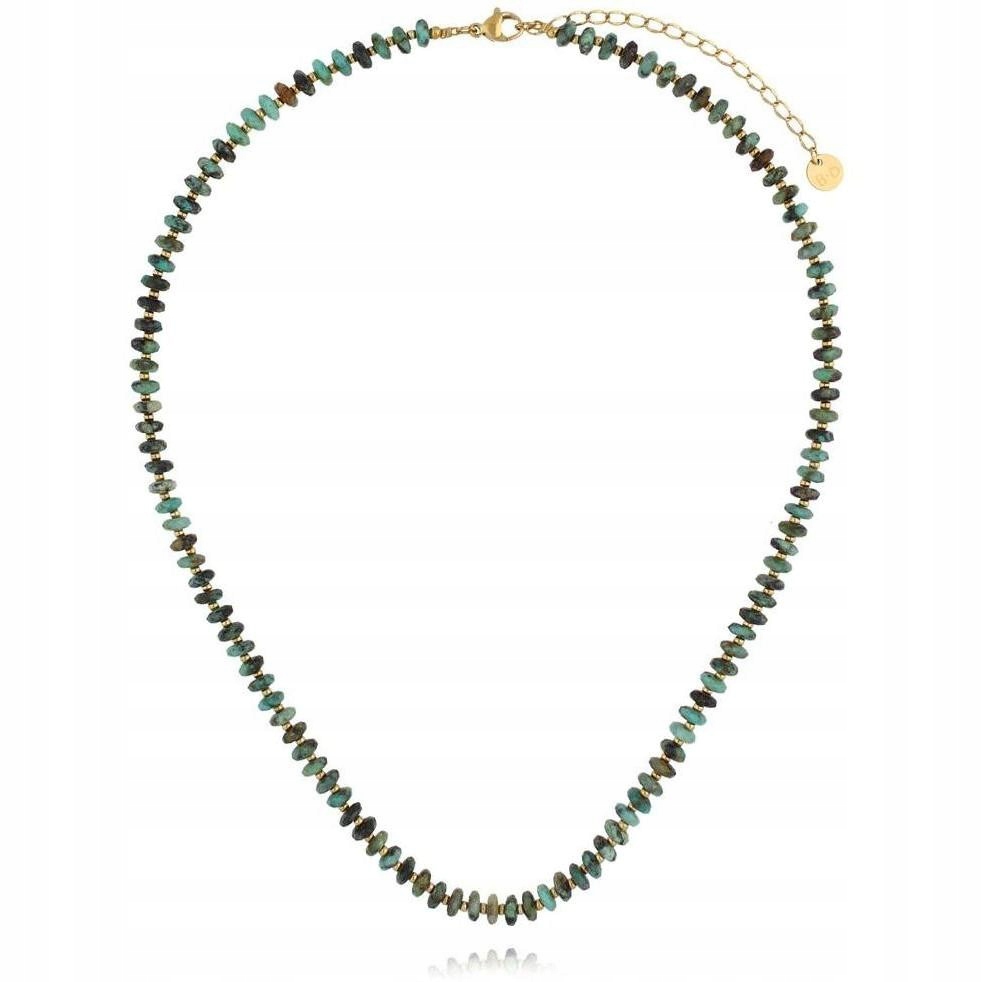 Náhrdelník By Dziubeka zelený tyrkysový africký 49 Cm