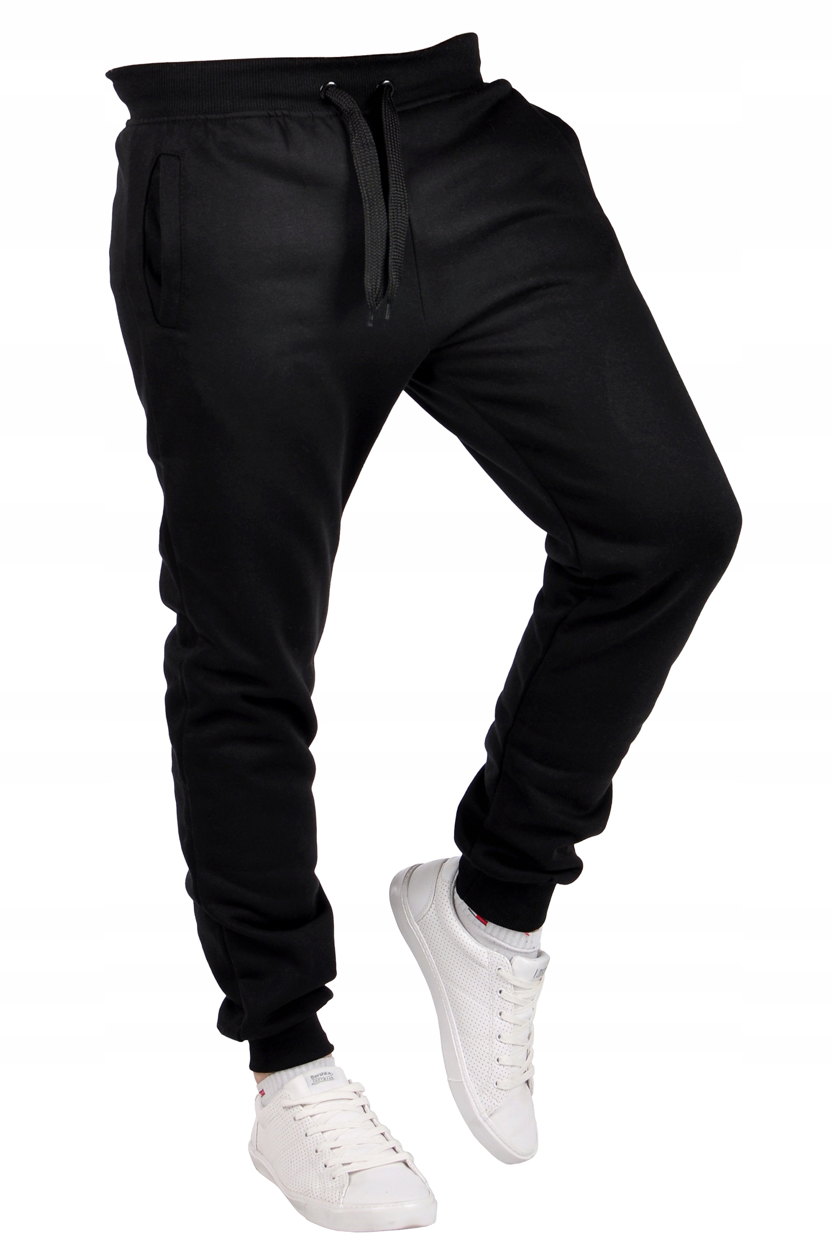 K01 r. M MĘSKIE SPODNIE DRESOWE JOGGERY GŁADKIE Długość nogawki długa