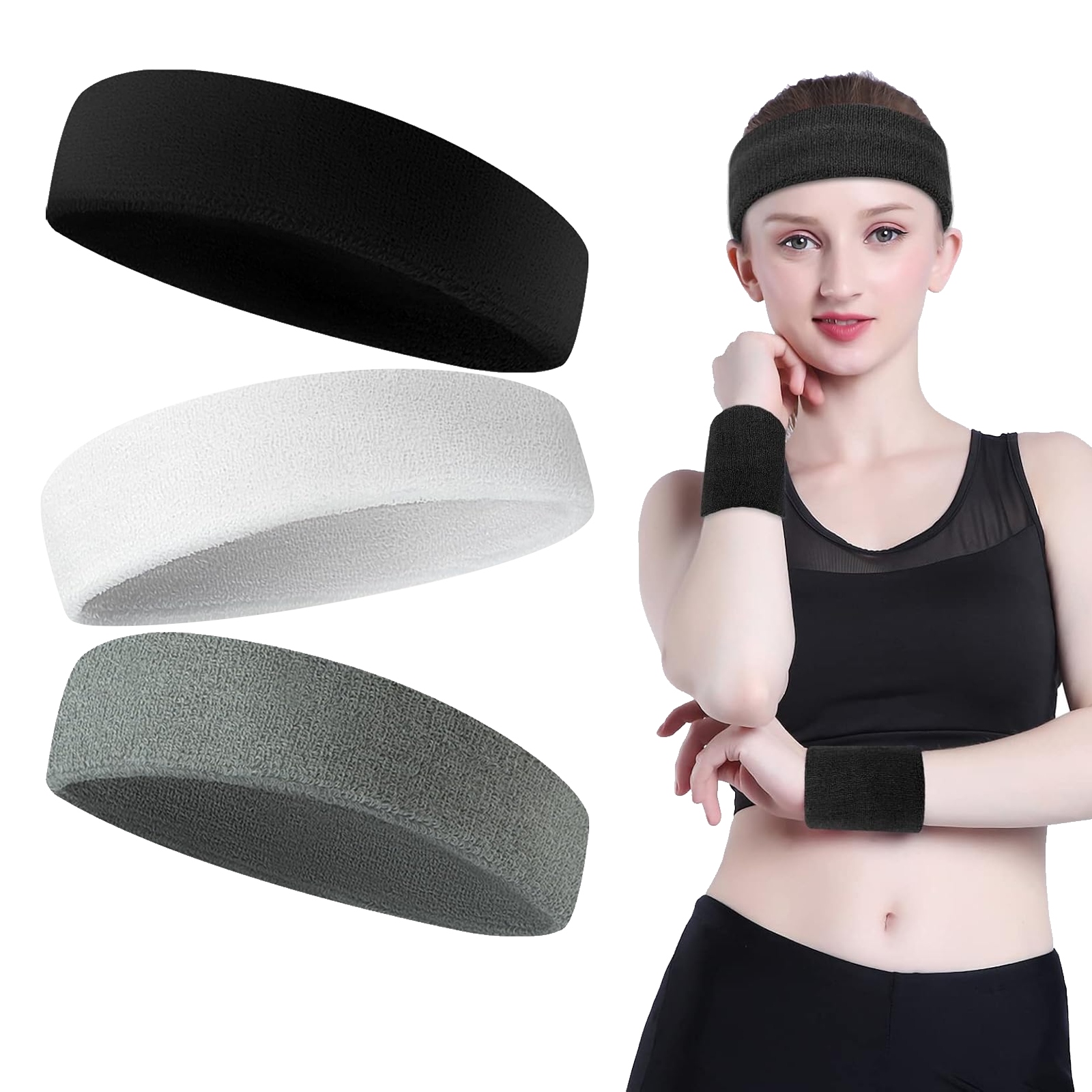 3 szt. Oddychające opaski sportowe unisex do biegania i treningu