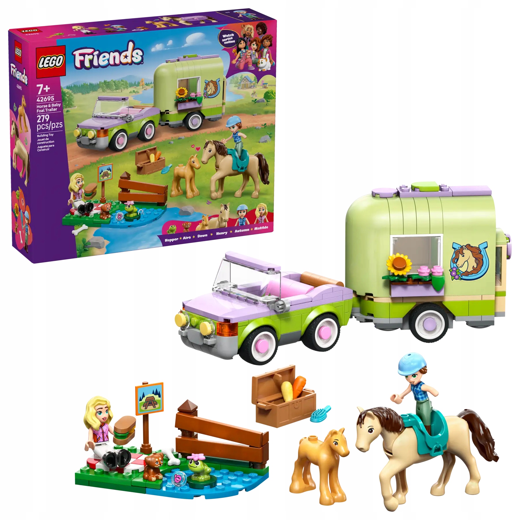 Lego Friends 42695 Přívěs S Koněm A Hříbětem, Stavebnice