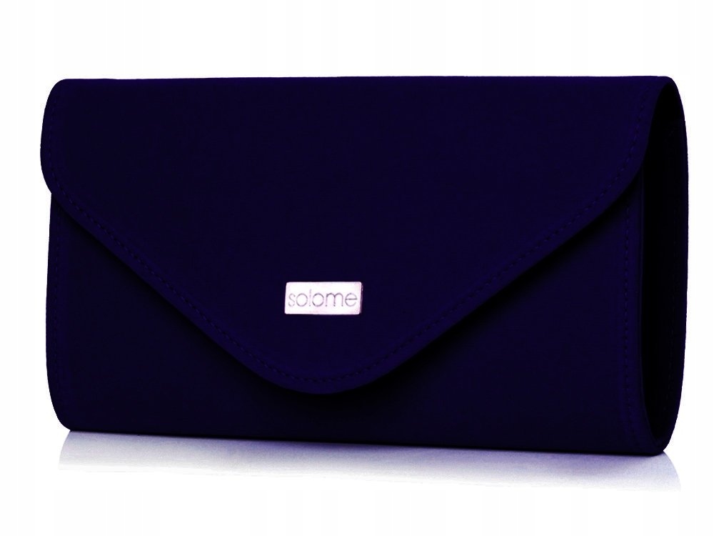 GRANATOWA KOPERTÓWKA TOREBKA WIZYTOWA SOLOME L5 ZAMSZ