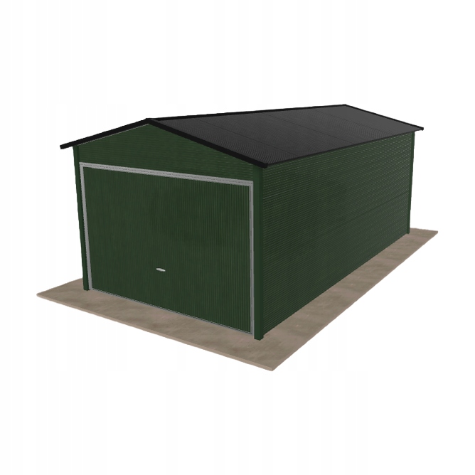 Plechová garáž 3x5.5 m jednopolohová, dvoupolohová, zelená