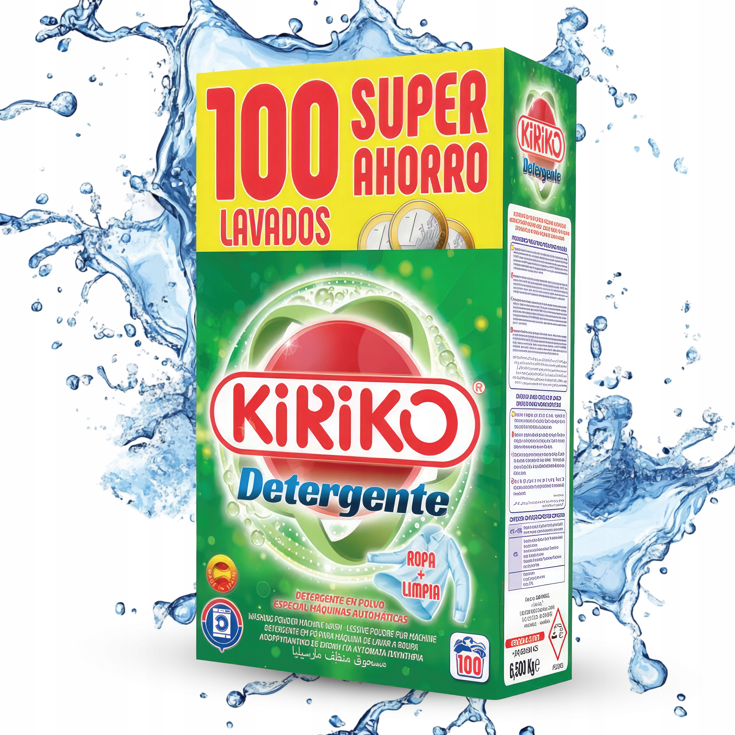 Levně Prášek Na Praní Univerzální Čistě Bílý Účinný 6,5 Kg 100 praní Kiriko