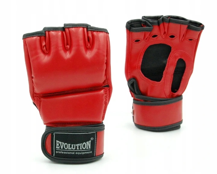 Rękawice do walk bez reguł MMA ze skóry naturalnej Evolution L czerwony RM-12LC
