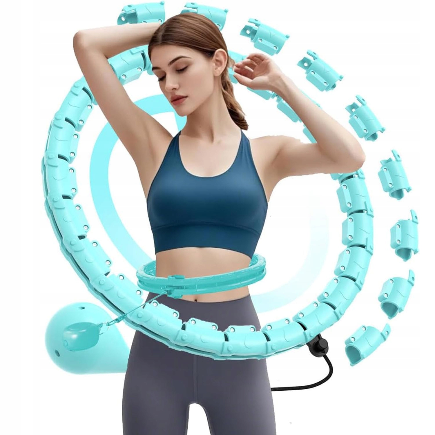 Bedee Smart Hula Hoop Z Obciążnikiem Regulowana Obręcz Fitness 52-115CM