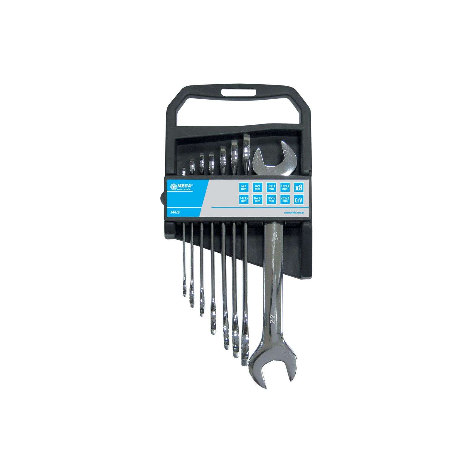 Klucze płaskie dwustronne CrV 6-17mm zestaw 6 elementów