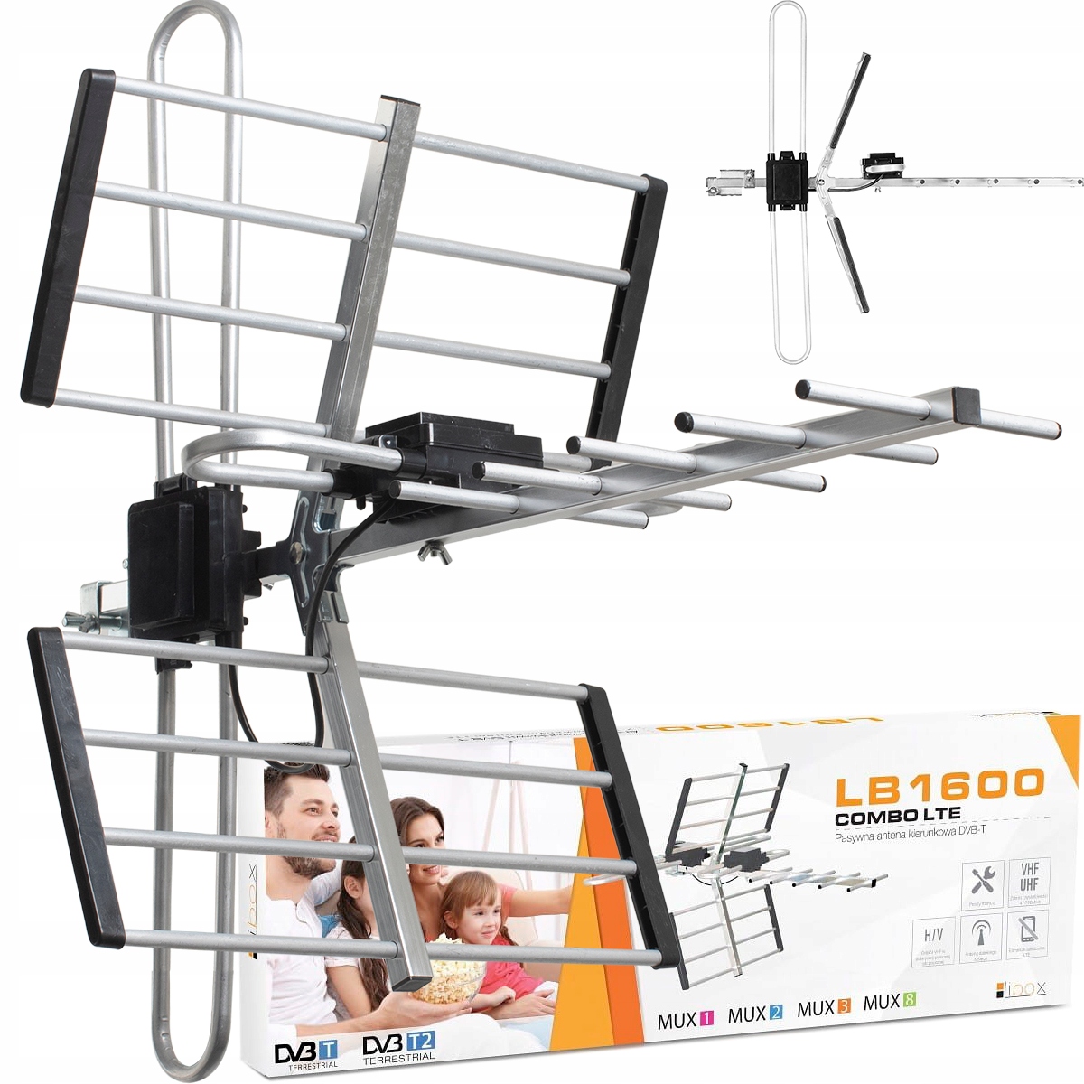 ANTENA TV KIERUNKOWA COMBO DVB-T2 MUX8 4K LTE VHF
