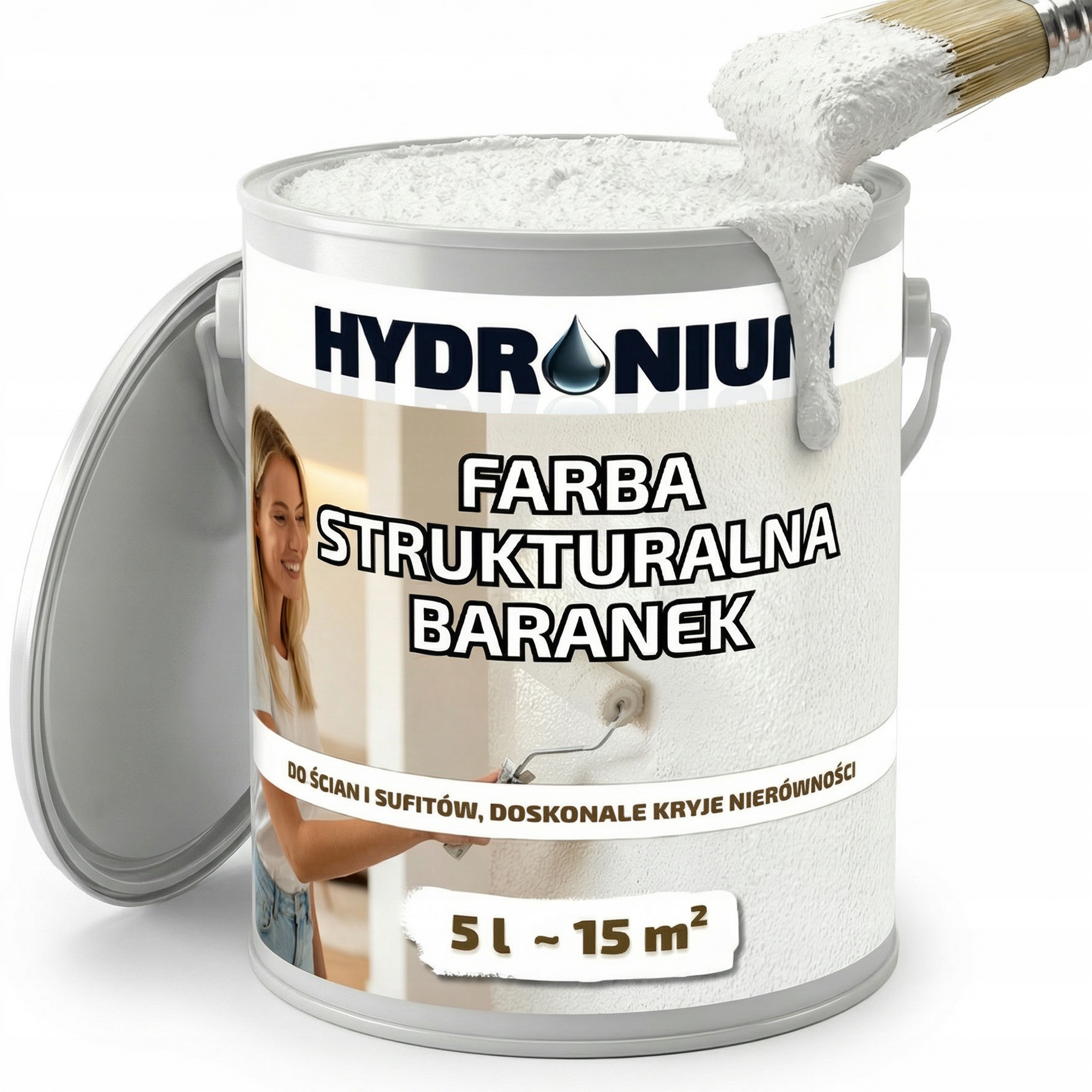 Farba Baranek Strukturalna Hydronium Wysoka Biel Wysokie Krycie 5 L