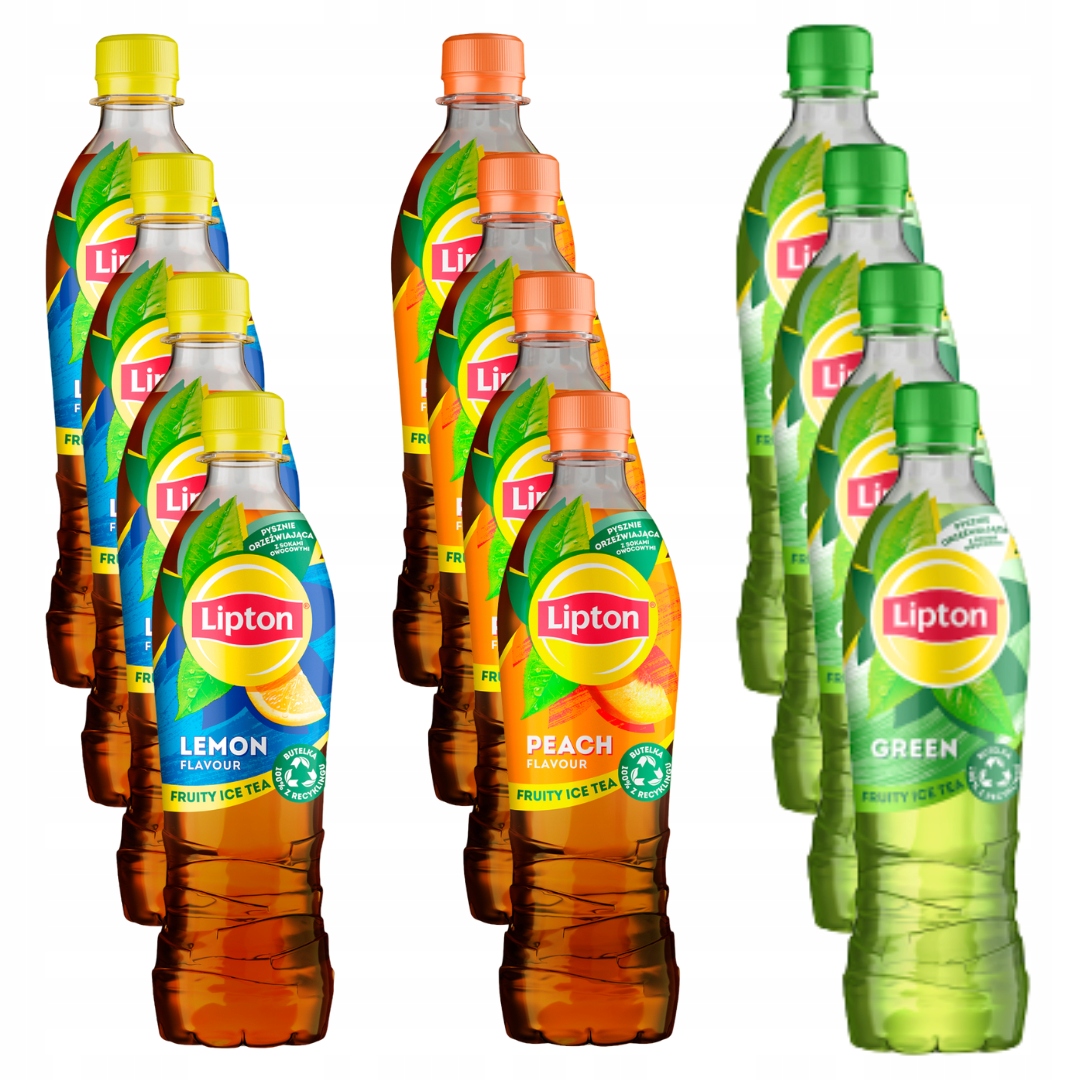Napój herbaciany Lipton Ice Tea herbata butelka MIX Zestaw 12x 500ml 0,5l