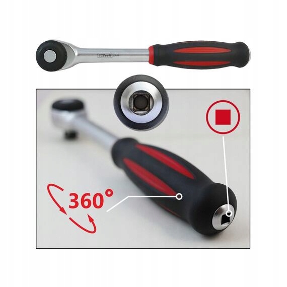 4CZech račňa rotačná 1/2", 52z, otočná rukoväť o 360°, 4CZ-124-11