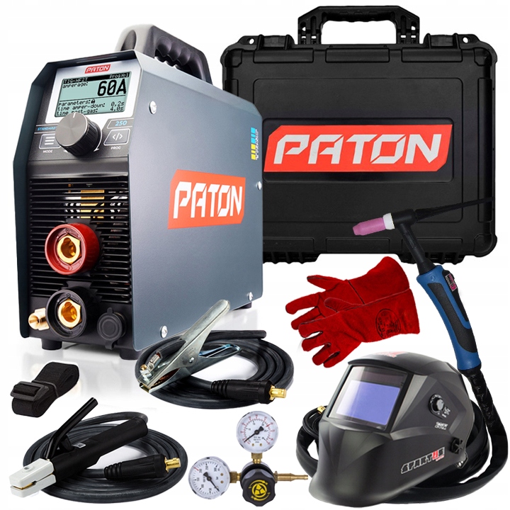 Tig Hf Mma svařovací stroj Paton StandardTIG 250A Set Automatická přilba