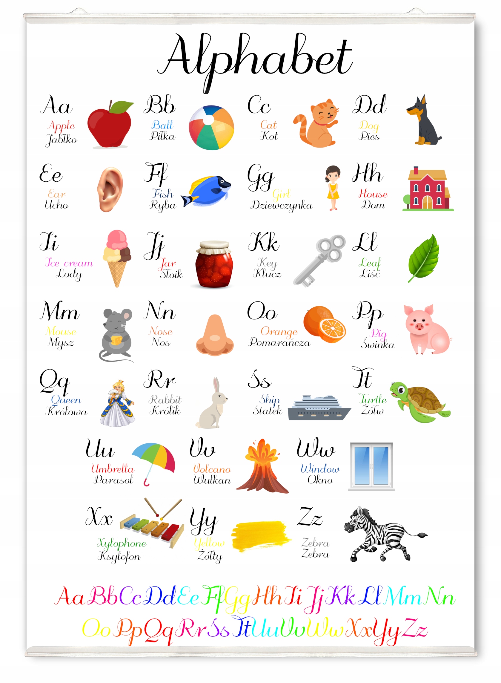 

Plakat edukacyjny alfabet angielski duży 50x70 cm
